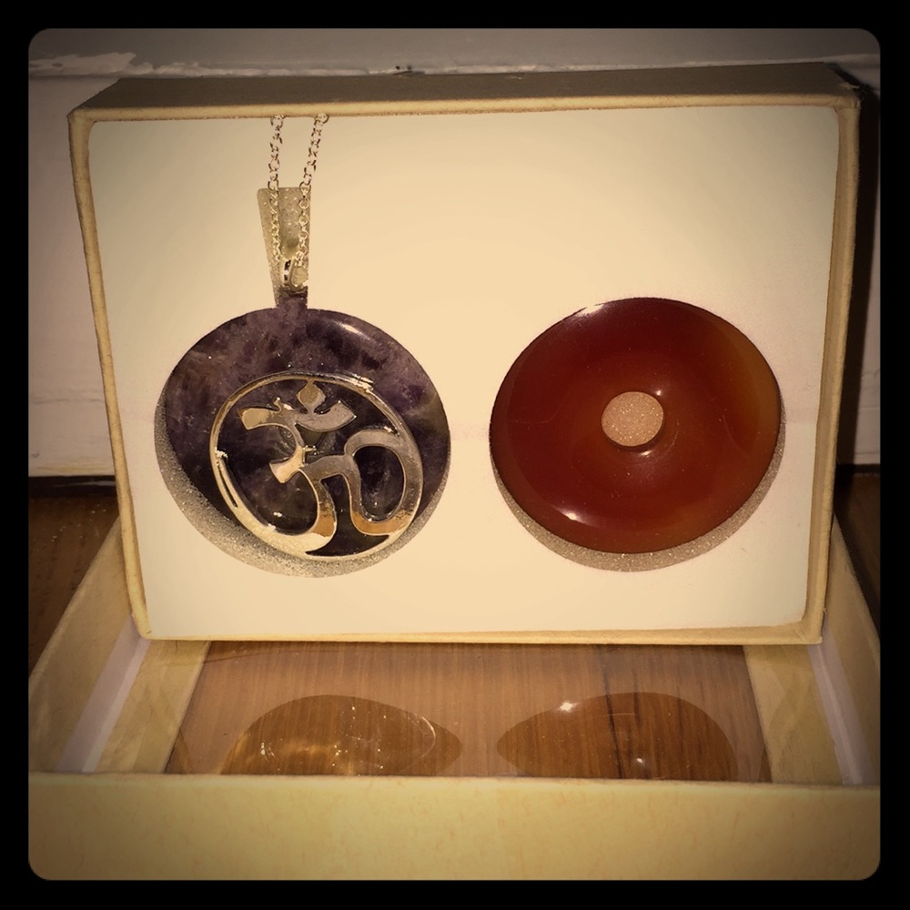 Gemstone Donut Pendant Set